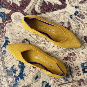 Rothy’s size 6.5 women’s flats mustard yellow minimal wear